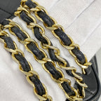Chanel Shoulder Bag Quilted Lambskin Black Gold — view 8