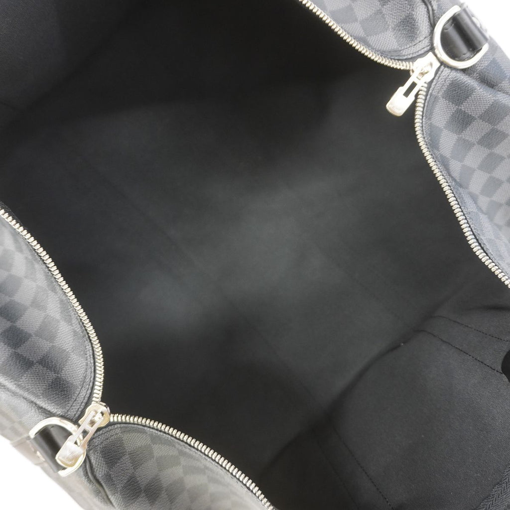 Louis Vuitton Boston Bag Damier Graphite Keepall Bandouliere 55 Black — view 4