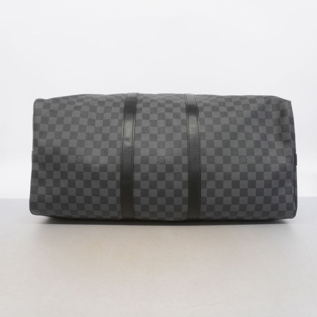 Louis Vuitton Boston Bag Damier Graphite Keepall Bandouliere 55 Black — view 3