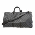 Louis Vuitton Boston Bag Damier Graphite Keepall Bandouliere 55 Black