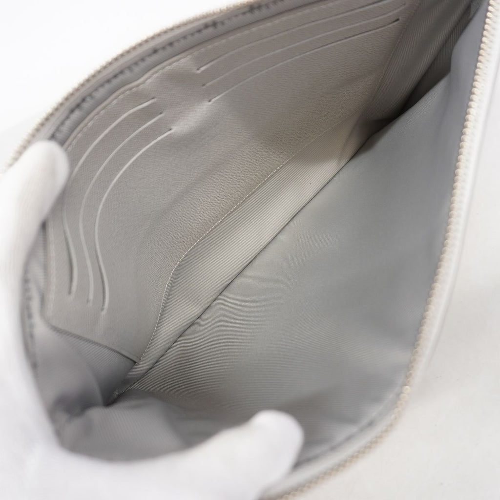 Louis Vuitton Clutch Monogram Logo Story Zipped Pouch GM Gray Yellow — view 4
