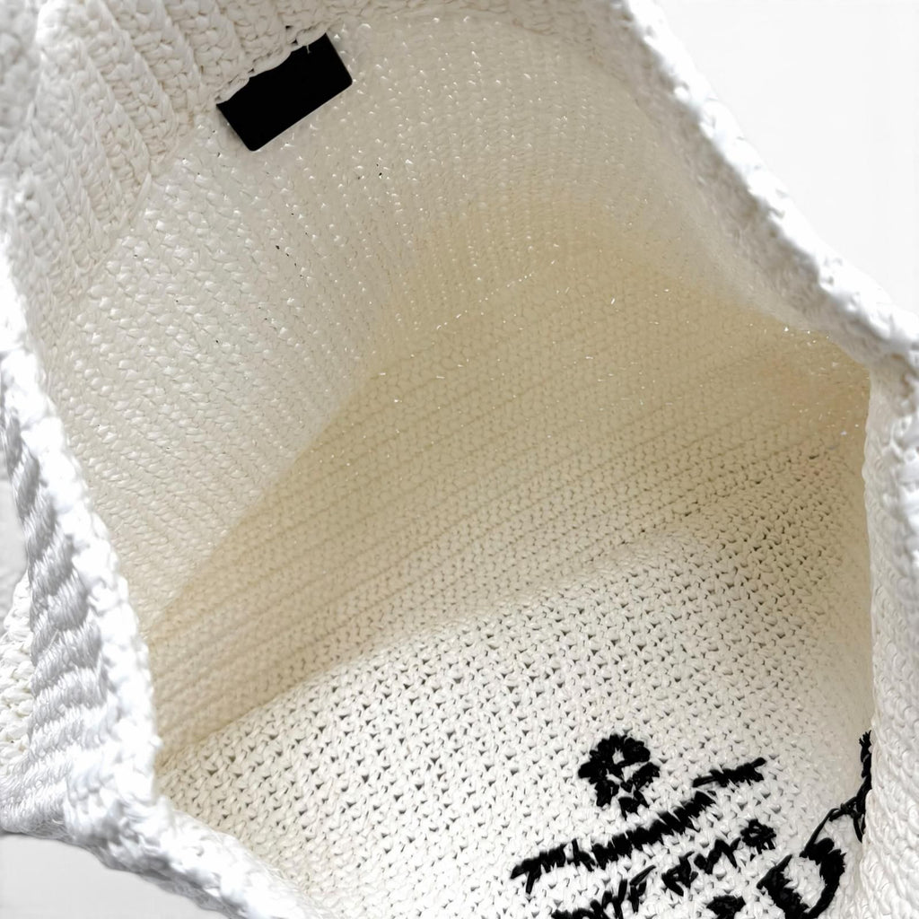 Prada Clochette Tote Bag Triangle Logo Design White — view 6
