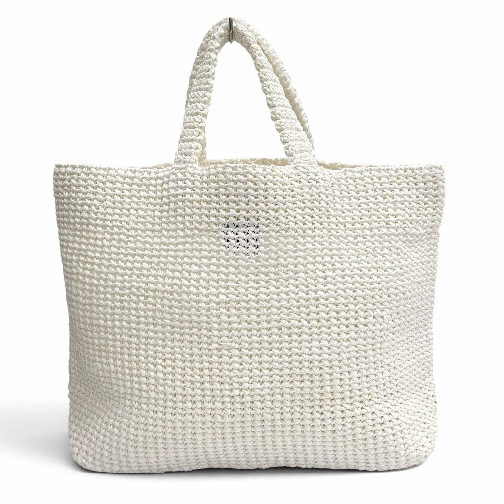 Prada Clochette Tote Bag Triangle Logo Design White — view 4