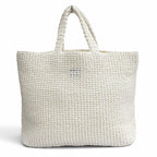 Prada Clochette Tote Bag Triangle Logo Design White — view 4