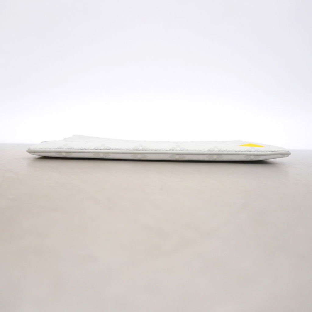 Louis Vuitton Clutch Monogram Logo Story Zipped Pouch GM Gray Yellow — view 3