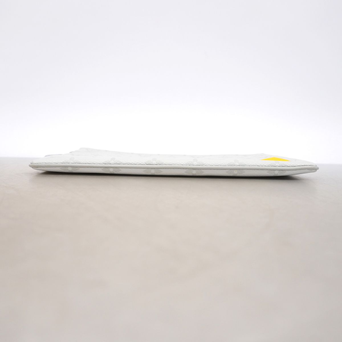 Louis Vuitton Clutch Monogram Logo Story Zipped Pouch GM Gray Yellow — view 3