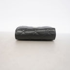 Chanel Trifold Wallet Quilted Caviar Leather Black Champagne Gold — view 2