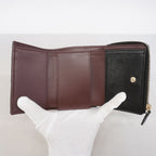 Chanel Trifold Wallet Quilted Caviar Leather Black Champagne Gold — view 3