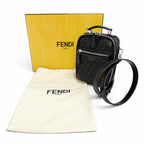 Fendi Micro FF Jacquard Leather Travel Mini Shoulder Bag Black — view 2