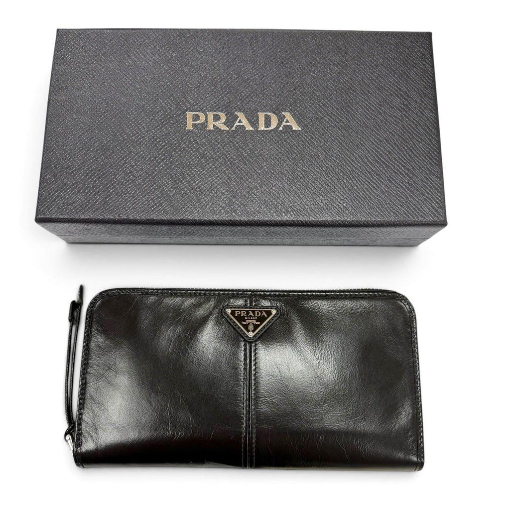 Prada Soft Look the Triangle Logo Zip Around Wallet — view 2