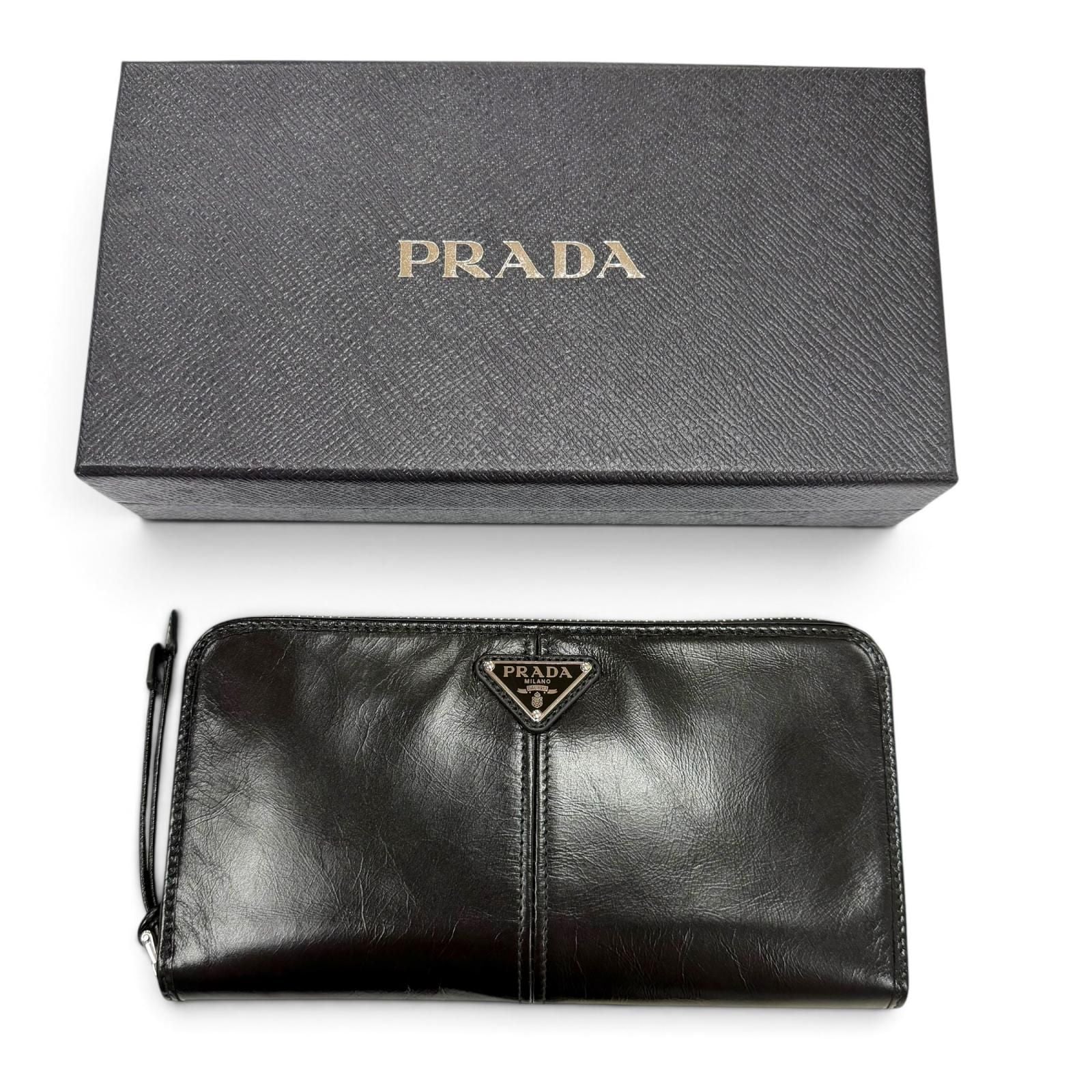 Prada Soft Look the Triangle Logo Zip Around Wallet — view 2