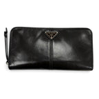Prada Soft Look the Triangle Logo Zip Around Wallet