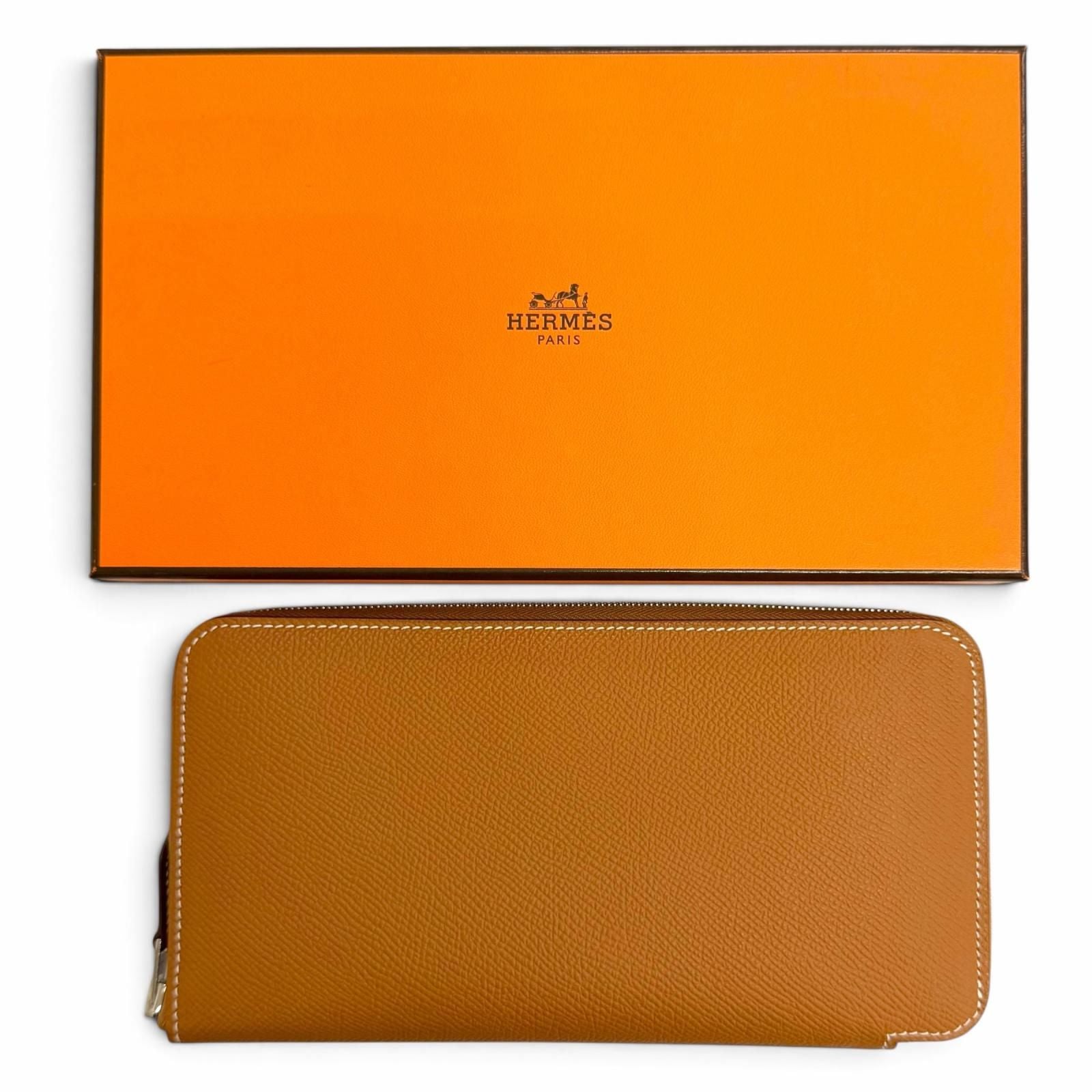 Hermes Azap Long Veau Epsom Gold Silver Silk'in Zip Around Wallet — view 2