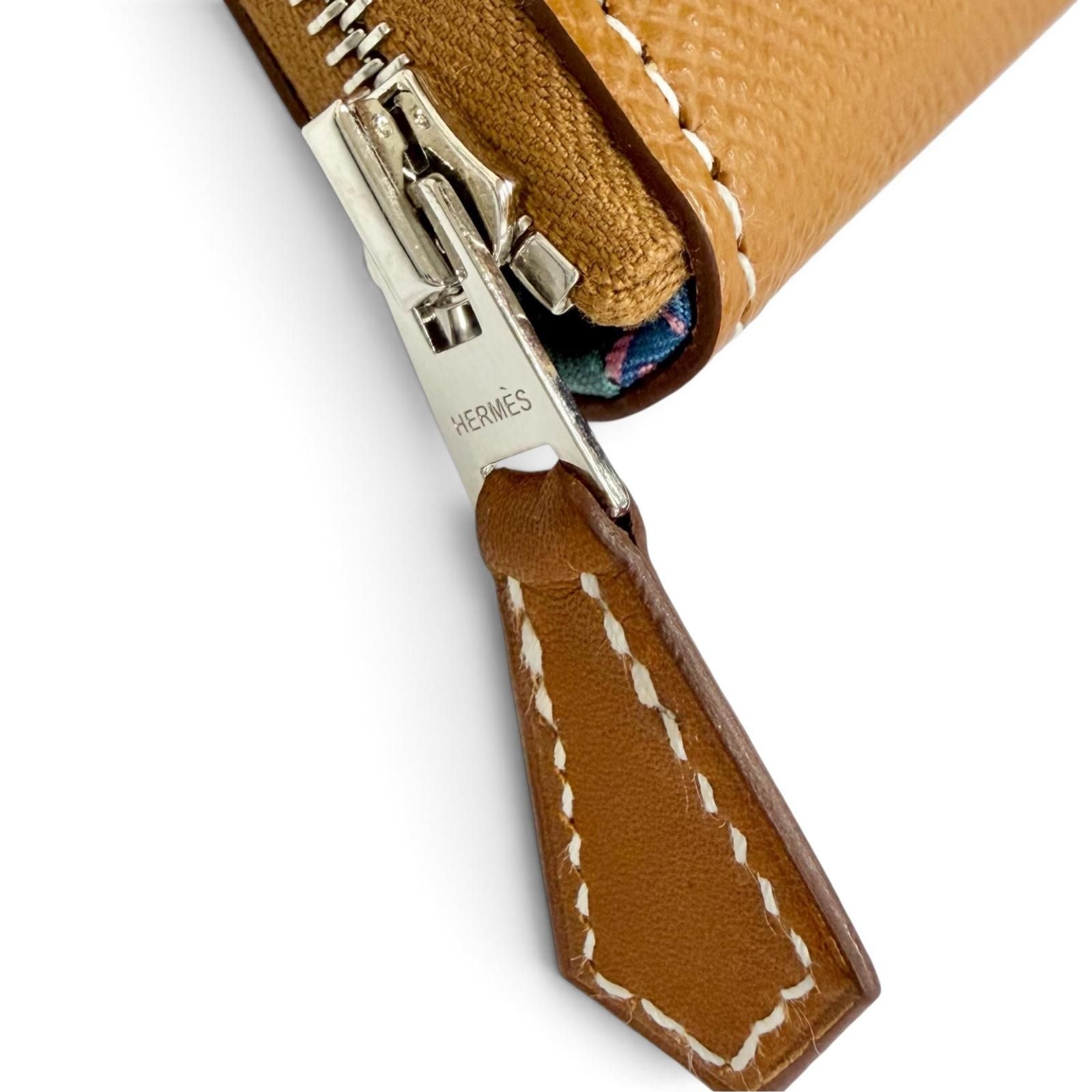 Hermes Azap Long Veau Epsom Gold Silver Silk'in Zip Around Wallet — view 7
