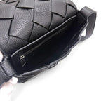 Bottega Veneta Diago Gray Leather Intrecciato Shoulder Bag Black — view 6