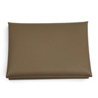Hermes Calvi Duo Etoupe Veau Epsom Sellier Compact Wallet Bifold