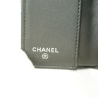 Chanel Trifold Wallet Quilted Lambskin Black Silver — view 4