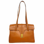 Celine Shoulder Bag Leather Brown Gold
