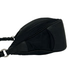 Prada Triangle Logo Tessuto Nylon Leather Shoulder Bag Black — view 5