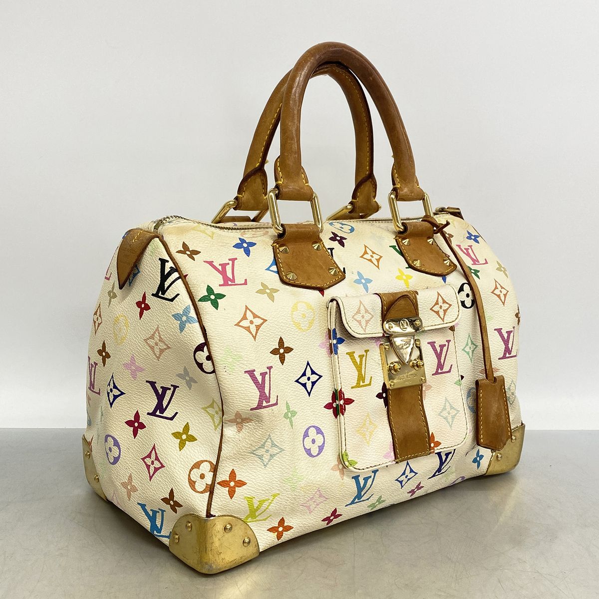 Louis Vuitton Handbag Monogram Multicolor Speedy 30 Blanc — view 2