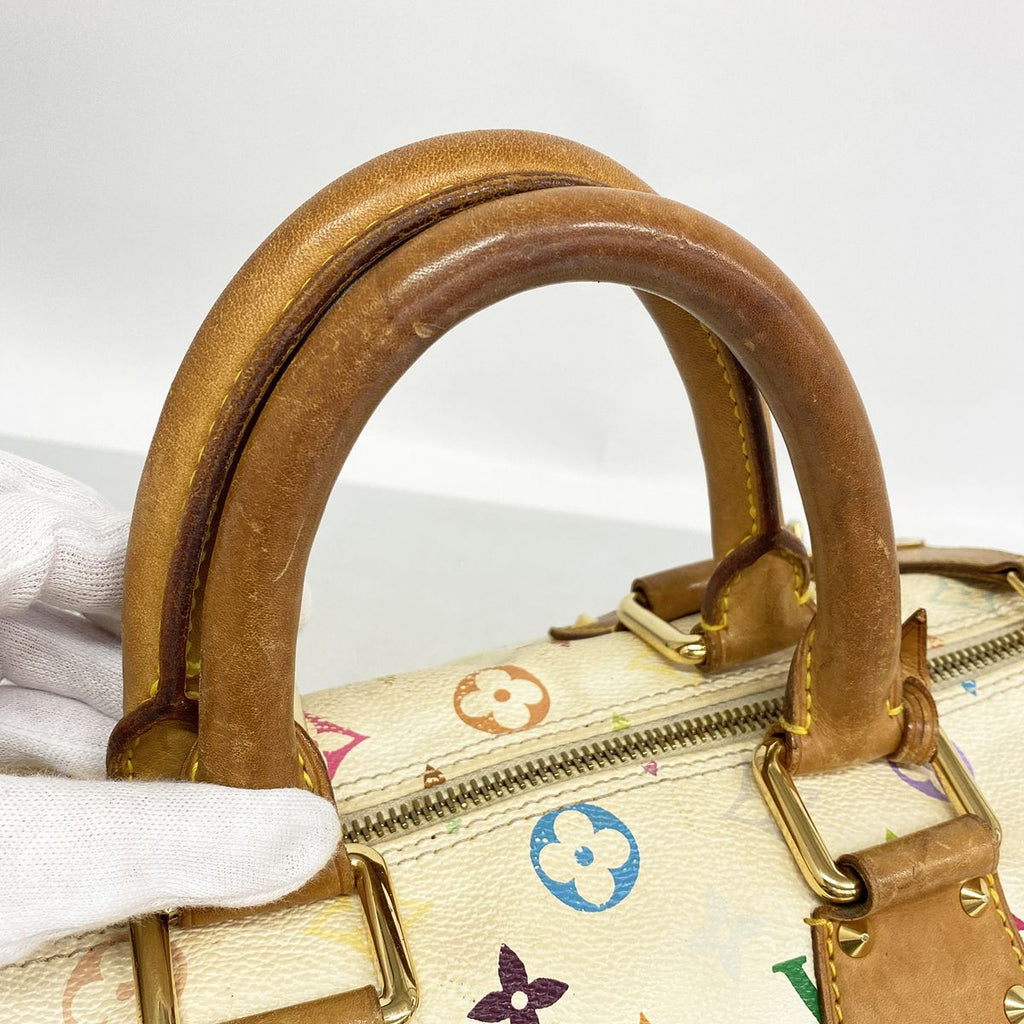 Louis Vuitton Handbag Monogram Multicolor Speedy 30 Blanc — view 7