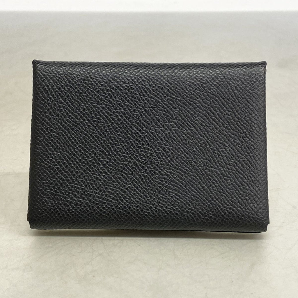 Hermes Coin Purse Calvi Duo Veau Epsom Black Silver — view 8
