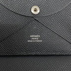 Hermes Coin Purse Calvi Duo Veau Epsom Black Silver — view 4