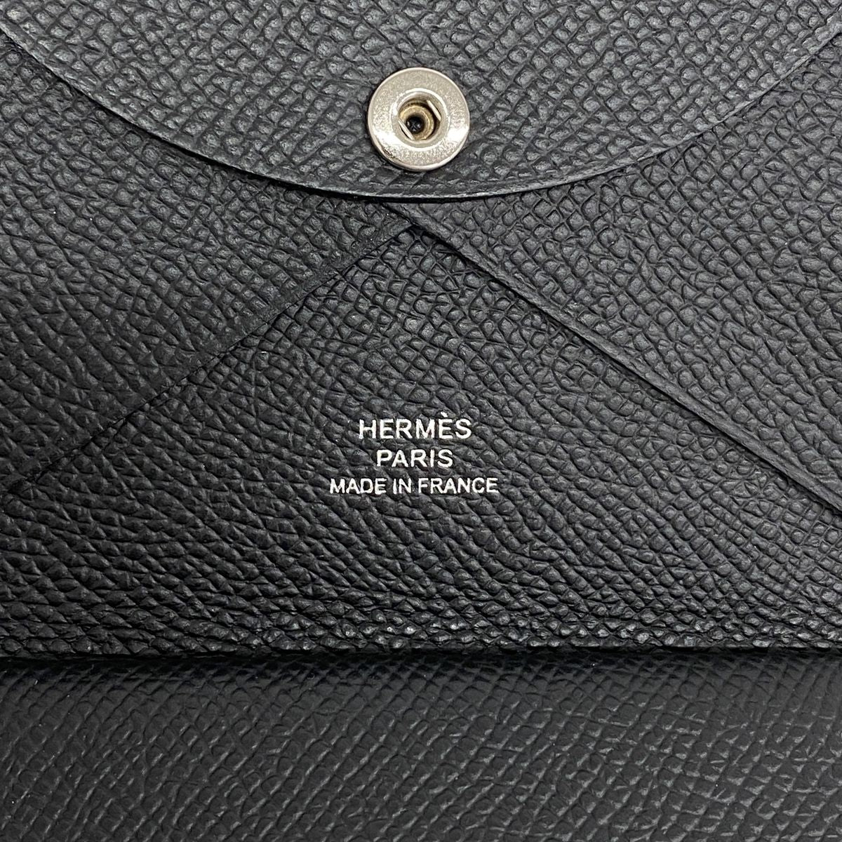 Hermes Coin Purse Calvi Duo Veau Epsom Black Silver — view 4