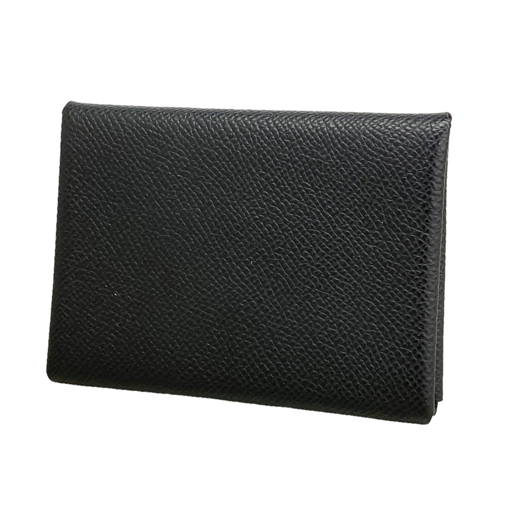 Hermes Coin Purse Calvi Duo Veau Epsom Black Silver