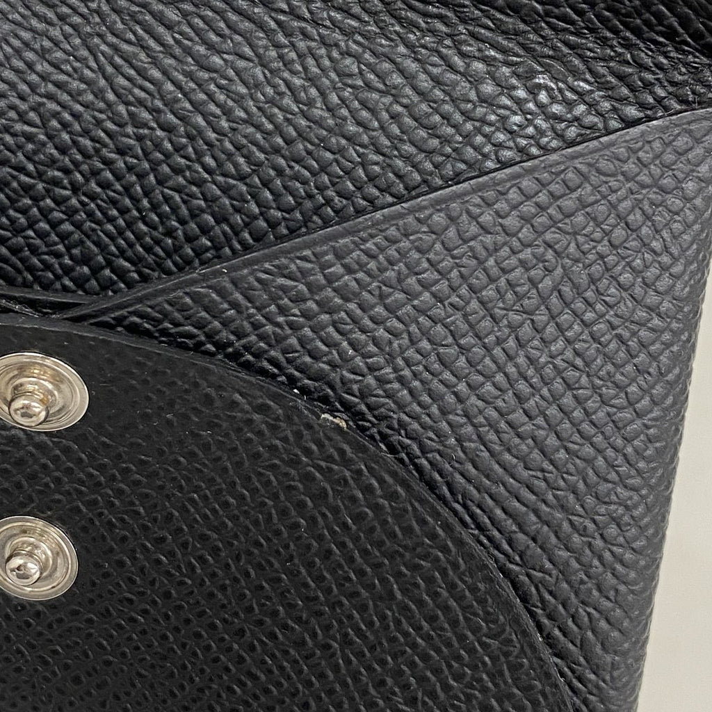 Hermes Coin Purse Calvi Duo Veau Epsom Black Silver — view 6