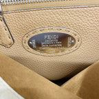 Fendi Handbag Selleria Peekaboo Leather Beige Silver 2-Way Bag — view 5