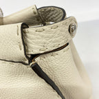 Fendi Handbag Selleria Peekaboo Leather Beige Silver 2-Way Bag — view 7