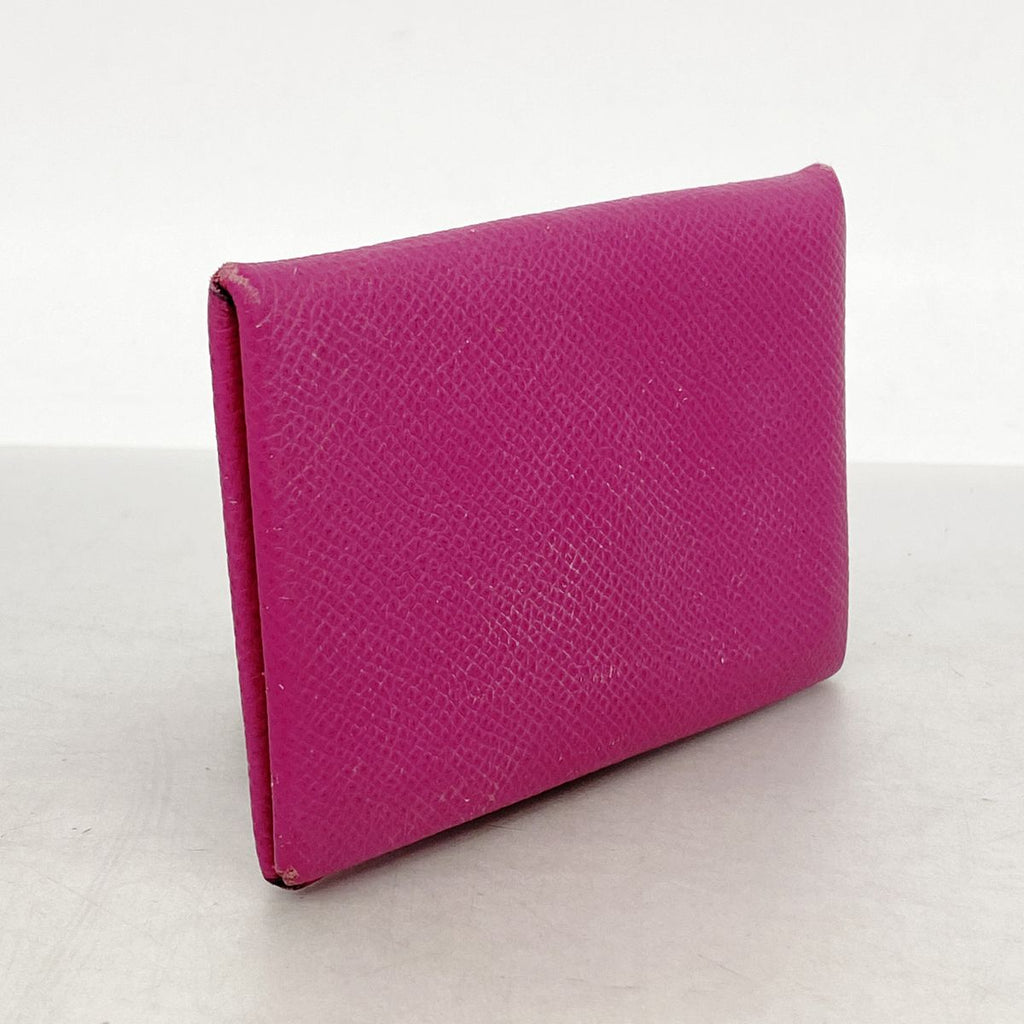 Hermes Card Case Calvi Veau Epsom Rose Purple Silver — view 2