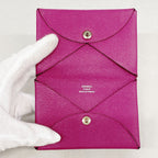 Hermes Card Case Calvi Veau Epsom Rose Purple Silver — view 3