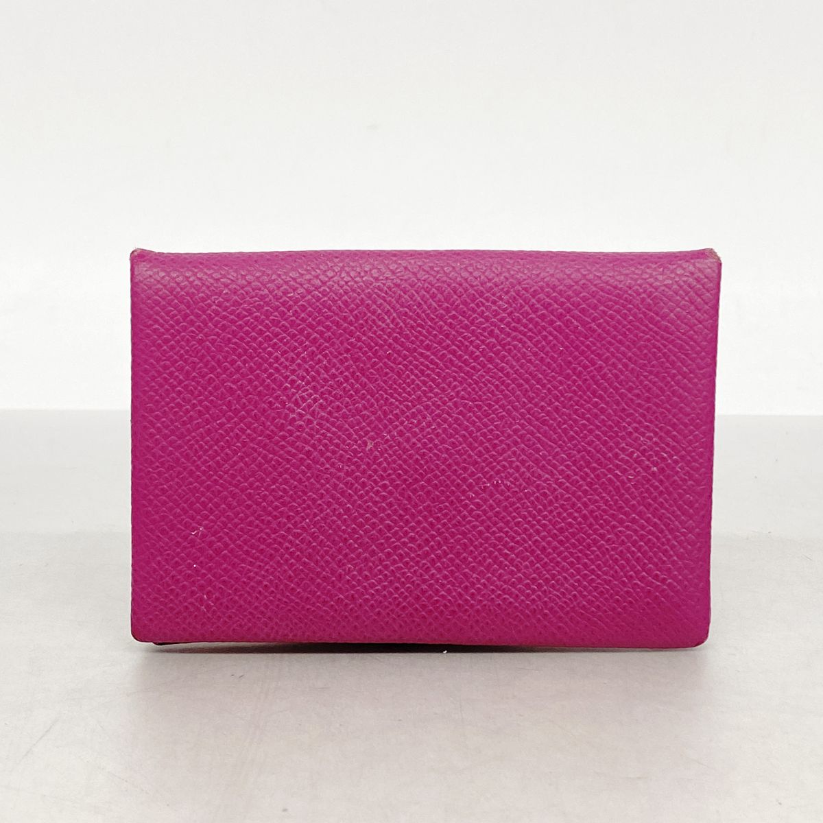 Hermes Card Case Calvi Veau Epsom Rose Purple Silver — view 8