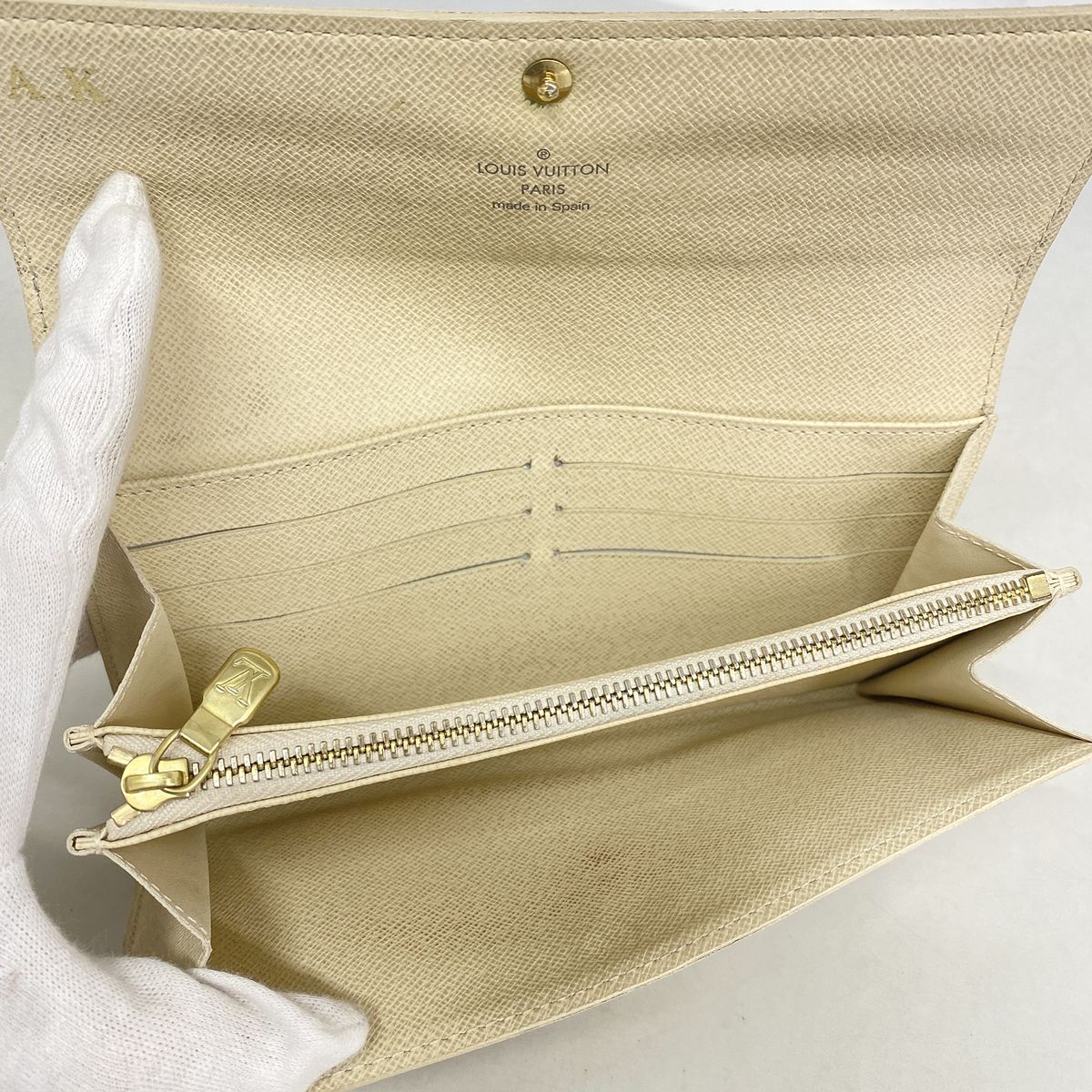 Louis Vuitton Wallet Damier Azur Portefeuille Sarah White — view 3