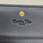 Dior Wallet Cannage Leather Black Champagne Gold — view 4