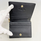 Dior Wallet Cannage Leather Black Champagne Gold — view 3