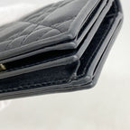 Dior Wallet Cannage Leather Black Champagne Gold — view 5