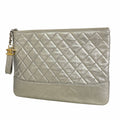 Chanel Clutch Gabrielle de Chanel Leather Silver Gold