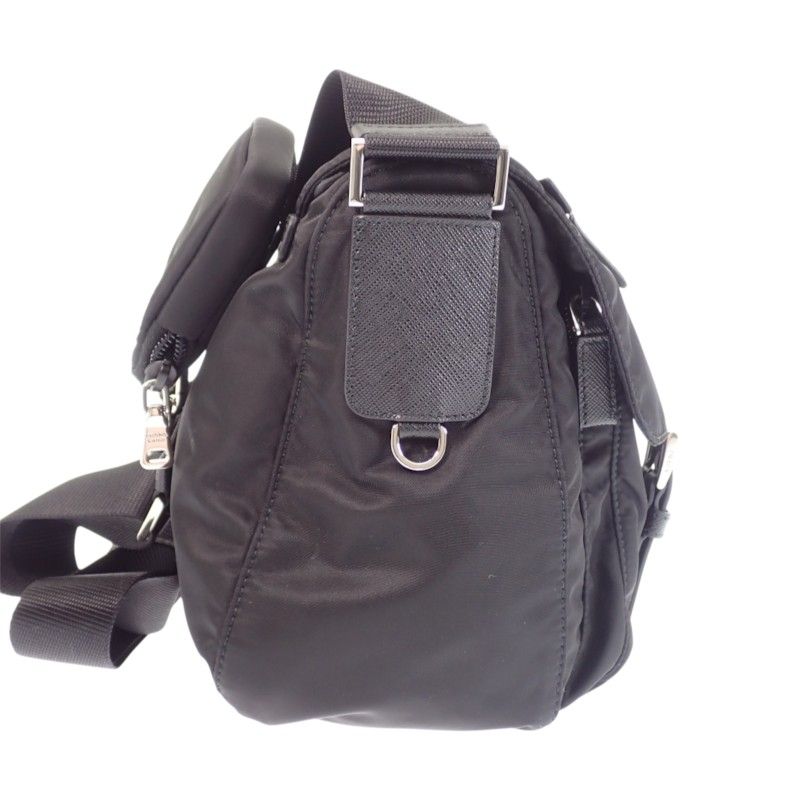 Prada Re-Nylon Shoulder Bag Nylon Black Silver — view 5