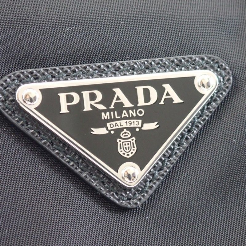 Prada Re-Nylon Shoulder Bag Nylon Black Silver — view 7