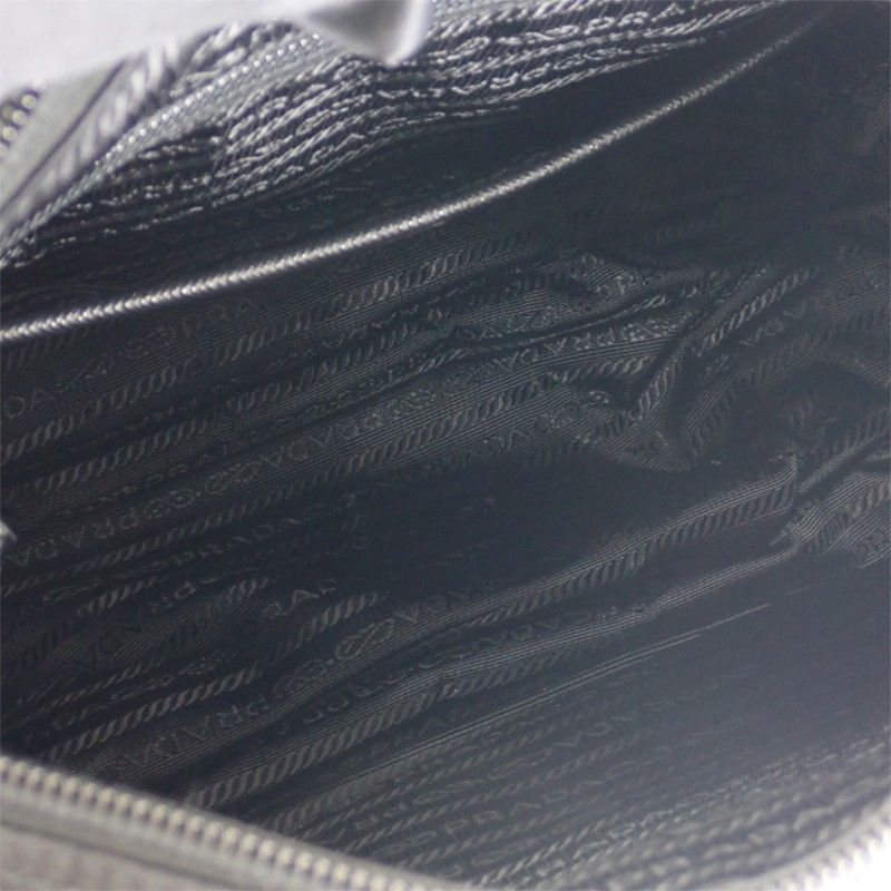 Prada Re-Nylon Shoulder Bag Nylon Black Silver — view 8