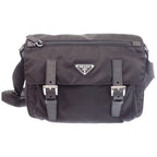 Prada Re-Nylon Shoulder Bag Nylon Black Silver — view 2
