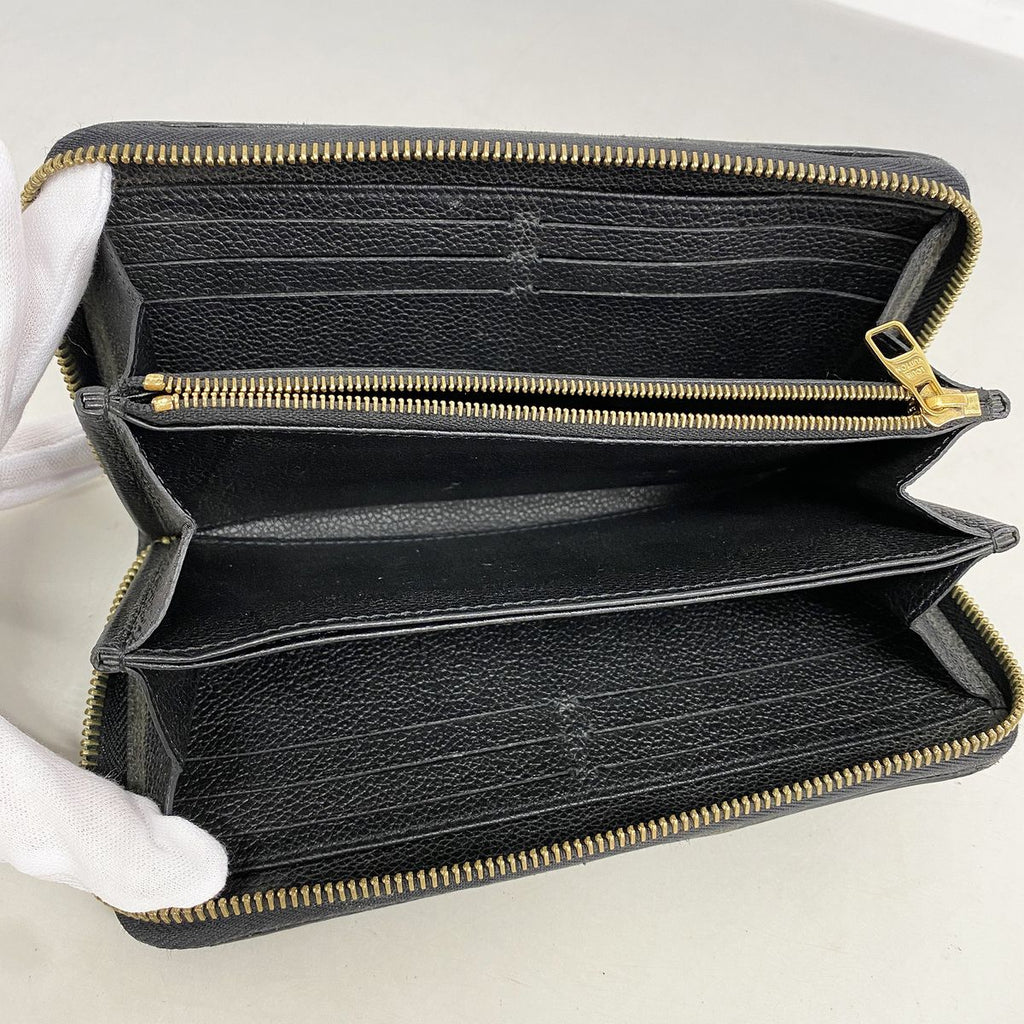 Louis Vuitton Wallet Monogram Empreinte Bicolor Zippy Black Beige — view 3