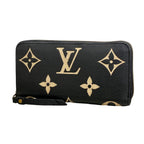 Louis Vuitton Wallet Monogram Empreinte Bicolor Zippy Black Beige