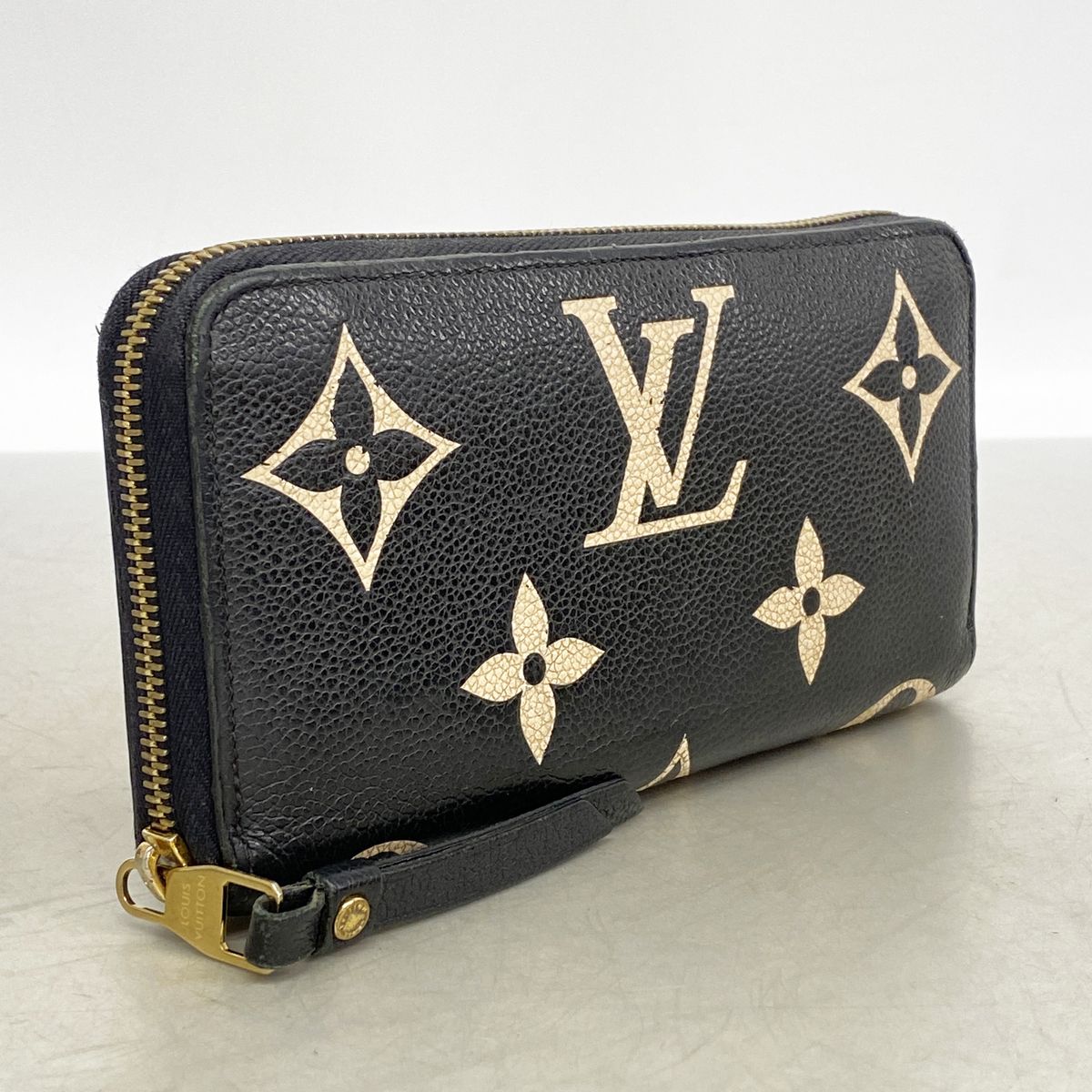 Louis Vuitton Wallet Monogram Empreinte Bicolor Zippy Black Beige — view 2