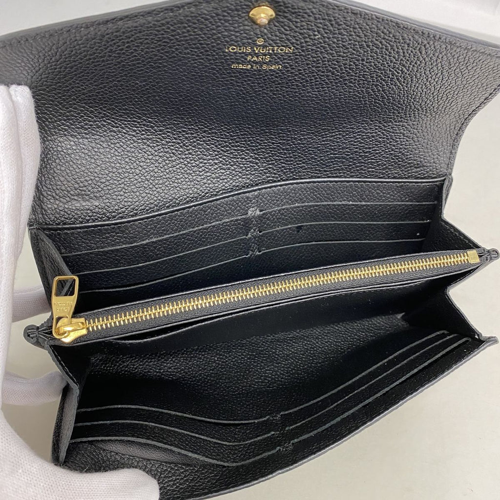 Louis Vuitton Wallet Monogram Empreinte Bicolor Portefeuille Sarah Black Beige — view 3
