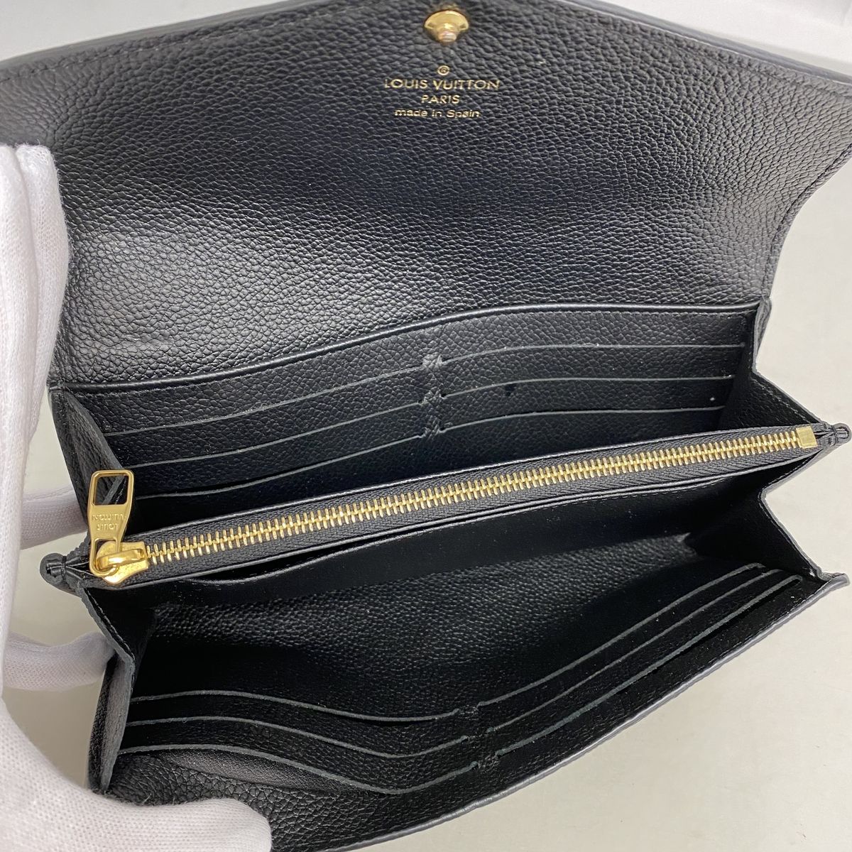 Louis Vuitton Wallet Monogram Empreinte Bicolor Portefeuille Sarah Black Beige — view 3