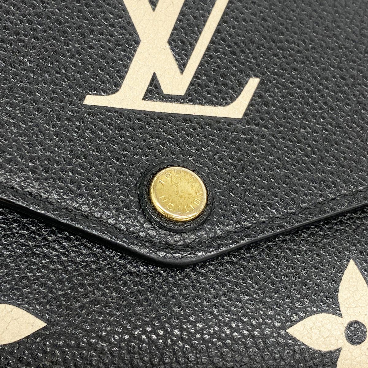 Louis Vuitton Wallet Monogram Empreinte Bicolor Portefeuille Sarah Black Beige — view 7